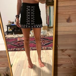 black embroidered skirt